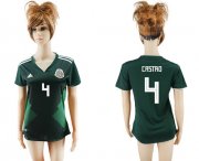 Wholesale Cheap Women's Mexico #4 Castro Home Soccer Country Jersey