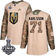 Wholesale Cheap Adidas Golden Knights #71 William Karlsson Camo Authentic 2017 Veterans Day 2018 Stanley Cup Final Stitched NHL Jersey