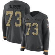 Wholesale Cheap Nike Dolphins #73 Austin Jackson Anthracite Salute to Service Women's Stitched NFL Limited Therma Long Sleeve Jersey