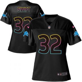Wholesale Cheap Nike Lions #32 D\'Andre Swift Black Women\'s NFL Fashion Game Jersey