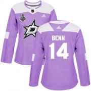 Cheap Adidas Stars #14 Jamie Benn Purple Authentic Fights Cancer Women's 2020 Stanley Cup Final Stitched NHL Jersey