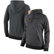Wholesale Cheap Women's New England Patriots Nike Anthracite Salute to Service Player Performance Hoodie