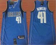 Wholesale Cheap Men's Dallas Mavericks #41 Dirk Nowitzki Light Blue 2017-2018 Nike Icon Edition Swingman Jersey