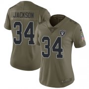 Wholesale Cheap Nike Raiders #34 Bo Jackson Olive Women's Stitched NFL Limited 2017 Salute to Service Jersey