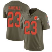 Wholesale Cheap Nike Browns #23 Damarious Randall Olive Youth Stitched NFL Limited 2017 Salute to Service Jersey