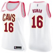 Wholesale Cheap Nike Cleveland Cavaliers #16 Cedi Osman White Pink Women's NBA Swingman Fashion Jersey