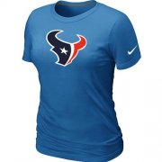 Wholesale Cheap Women's Nike Houston Texans Logo NFL T-Shirt Light Blue