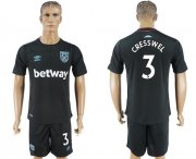 Wholesale Cheap West Ham United #3 Cresswell Away Soccer Club Jersey