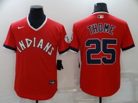 Wholesale Cheap Men\'s Cleveland Indians #25 Jim Thome Red Stitched Baseball Jersey