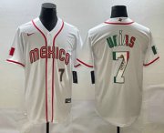 Wholesale Cheap Men's Mexico Baseball #7 Julio Urias Number 2023 White World Baseball Classic Stitched Jersey1