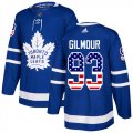Wholesale Cheap Adidas Maple Leafs #93 Doug Gilmour Blue Home Authentic USA Flag Stitched Youth NHL Jersey