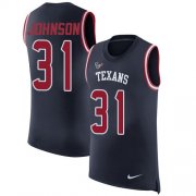 Wholesale Cheap Nike Texans #31 David Johnson Navy Blue Team Color Men's Stitched NFL Limited Rush Tank Top Jersey