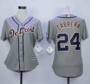 Wholesale Cheap Tigers #24 Miguel Cabrera Grey Road Women's Stitched MLB Jersey