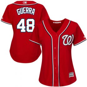 Wholesale Cheap Nationals #48 Javy Guerra Red Alternate Women\'s Stitched MLB Jersey