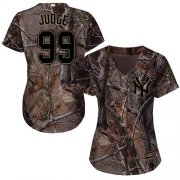 Wholesale Cheap Yankees #99 Aaron Judge Camo Realtree Collection Cool Base Women's Stitched MLB Jersey