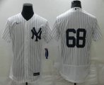 Wholesale Cheap Men's New York Yankees #68 Dellin Betances White Home No Name Stitched MLB Flex Base Nike Jersey