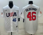 Wholesale Cheap Men's USA Baseball #46 Paul Goldschmidt Number 2023 White World Baseball Classic Stitched Jersey