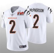 Wholesale Cheap Men's Cincinnati Bengals #2 Evan McPherson 2022 White Super Bowl LVI Vapor Limited Stitched Jersey