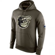 Wholesale Cheap Men's Baltimore Orioles Nike Olive Salute To Service KO Performance Hoodie