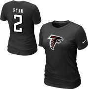 Wholesale Cheap Women's Nike Atlanta Falcons #2 Matt Ryan Name & Number T-Shirt Black