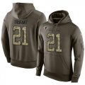 Wholesale Cheap NFL Men's Nike Atlanta Falcons #21 Desmond Trufant Stitched Green Olive Salute To Service KO Performance Hoodie