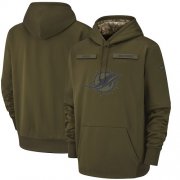 Wholesale Cheap Men's Miami Dolphins Nike Olive Salute to Service Sideline Therma Performance Pullover Hoodie