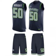 Wholesale Cheap Nike Seahawks #50 K.J. Wright Steel Blue Team Color Men's Stitched NFL Limited Tank Top Suit Jersey