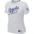 Wholesale Cheap Women's MLB Kansas City Royals White Nike Short Sleeve Practice T-Shirt