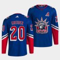 Wholesale Cheap Men's New York Rangers #20 Chris Kreider Blue 2022 Reverse Retro Stitched Jersey