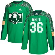 Wholesale Cheap Adidas Senators #36 Colin White adidas Green St. Patrick's Day Authentic Practice Stitched NHL Jersey