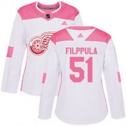 Wholesale Cheap Adidas Red Wings #51 Valtteri Filppula White/Pink Authentic Fashion Women's Stitched NHL Jersey