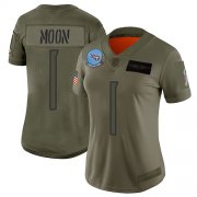 Wholesale Cheap Nike Titans #1 Warren Moon Camo Women's Stitched NFL Limited 2019 Salute to Service Jersey