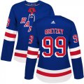 Wholesale Cheap Adidas Rangers #99 Wayne Gretzky Royal Blue Home Authentic Women's Stitched NHL Jersey