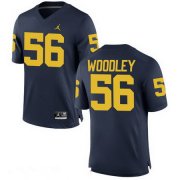 Wholesale Cheap Men's Michigan Wolverines #56 LaMarr Woodley Navy Blue Stitched College Football Brand Jordan NCAA Jersey