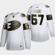 Wholesale Cheap Anaheim Ducks #67 Rickard Rakell Men's Adidas White Golden Edition Limited Stitched NHL Jersey