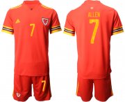 Wholesale Cheap Men 2021 European Cup Welsh home red 7 Soccer Jersey