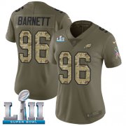 Wholesale Cheap Nike Eagles #96 Derek Barnett Olive/Camo Super Bowl LII Women's Stitched NFL Limited 2017 Salute to Service Jersey
