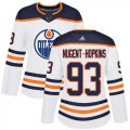 Wholesale Cheap Adidas Oilers #93 Ryan Nugent-Hopkins White Road Authentic Women's Stitched NHL Jersey