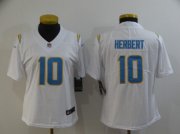 Wholesale Cheap Women's Los Angeles Chargers #10 Justin Herbert White 2020 NEW Vapor Untouchable Stitched NFL Nike Limited Jersey
