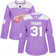 Wholesale Cheap Adidas Red Wings #31 Calvin Pickard Purple Authentic Fights Cancer Women's Stitched NHL Jersey