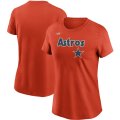 Wholesale Cheap Houston Astros Nike Women's Cooperstown Collection Wordmark T-Shirt Orange