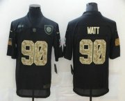 Wholesale Cheap Men's Pittsburgh Steelers #90 T. J. Watt Black Camo 2020 Salute To Service Stitched NFL Nike Limited Jersey