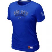 Wholesale Cheap Women's Boston Red Sox Nike Short Sleeve Practice MLB T-Shirt Blue