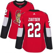 Wholesale Cheap Adidas Senators #22 Nikita Zaitsev Red Home Authentic Women's Stitched NHL Jersey