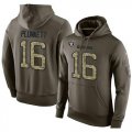 Wholesale Cheap NFL Men's Nike Oakland Raiders #16 Jim Plunkett Stitched Green Olive Salute To Service KO Performance Hoodie