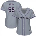 Wholesale Cheap Rockies #55 Jon Gray Grey Road Women's Stitched MLB Jersey
