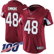 Wholesale Cheap Nike Cardinals #48 Isaiah Simmons Red Team Color Women's Stitched NFL 100th Season Vapor Untouchable Limited Jersey