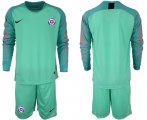 Wholesale Cheap Chile Blank Green Goalkeeper Long Sleeves Soccer Country Jersey