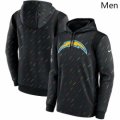Wholesale Cheap Men Los Angeles Chargers Nike Charcoal 2021 NFL Crucial Catch Therma Pullover Hoodie