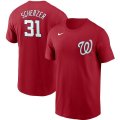 Wholesale Cheap Washington Nationals #31 Max Scherzer Nike Name & Number T-Shirt Red